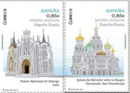 España Spain Emisión Conjunta 2012 España-Rusia Palacio Episcopal Astorga MNH - Emissions Communes