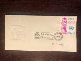 MEXICO FDC COVER 1980 YEAR SMOKING TOBACCO HEALTH MEDICINE STAMPS - Mexico