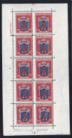 1945 SAN MARINO, MF N. 2 MNH** VARIETA' FIORE E SCUDO SPOSTATI - Blocchi & Foglietti