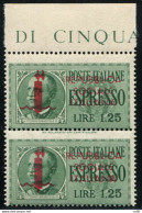 Espresso Lire 1.25 Coppia Con Dentellatura Orizzontale Spostata - Neufs