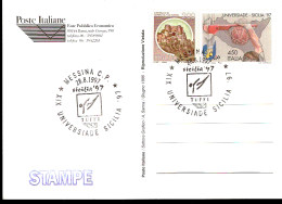 CARTOLINA CON ANNULLO SPECIALE UNIVERSIADI DI SICILIA1997 TUFFI - Kunst- Und Turmspringen