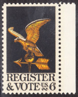 !a! USA Sc# 1344 MNH SINGLE W/ Right Margin - Register And Vote - Nuovi