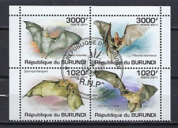 Animaux Chauve-Souris Burundi 2011 (364) Yvert N° 1197 à 1200 Oblitérés Used - Fledermäuse