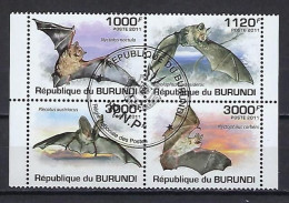 Animaux Chauve-Souris Burundi 2011 (365) Yvert N° Timbres Du Bloc 150 Oblitérés Used - Murciélagos