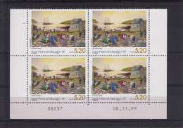 ST PIERRE ET MIQUELON  N° 709  LES GRAVES  BLOC DE 4 COIN DATE  NEUF XX   08.11. 99 - Nuevos