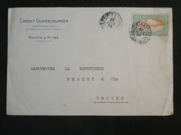 DK 16 GUADELOUPE   BELLE LETTRE COMPLETE  1934 BANQUE  POINTE A PITRE   A  TROYES   FRANCE + +AFF. INTERESSANT+++ + - Storia Postale