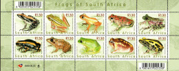 Südafrika 2000 - Mi.Nr. 1251 - 1260  Kleinbogen - Postfrisch MNH - Tiere Animals Frösche Frogs - Frösche