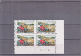 ST PIERRE ET MIQUELON  FLORE ET FRUIT  N° 710/ 740/777 EN  BLOCS DE 4 COINS DATES  NEUF XX - Unused Stamps