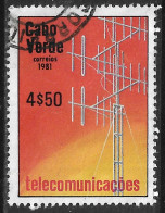 Cabo Verde – 1981 Telecoms 4$50 Used Stamp - Cape Verde
