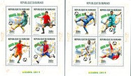 BURUNDI 2014 - Coupe Du Monde Brasil 2014 - 8 T. En 2 Feuillets - Ongebruikt