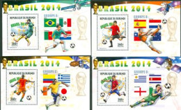 BURUNDI 2014 - Coupe Du Monde Brasil 2014 - 8 Blocs De Luxe - Unused Stamps