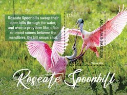 2023-09 - ANTIGUA- ROSEATE SPOONBILL              1V  MNH** - Kraanvogels En Kraanvogelachtigen