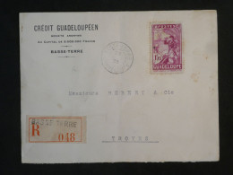 DK 16 GUADELOUPE  BELLE  LETTRE  RECO  1938 BASSE TERRE   A  TROYES   FRANCE + +AFF. INTERESSANT+++ + - Brieven En Documenten