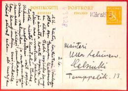 Aa0678 - FINLAND - POSTAL HISTORY - POSTAL STATIONERY Card - Entiers Postaux