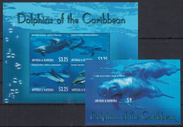 Antigua & Barbuda 2012 - DAUPHINS - BL + BF - MNH - Mich.12 Eur. - Dolphins