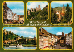 73177645 Wertheim Main Marktplatz Altstadt Innenstadt Burg Ausflugsdampfer Werth - Wertheim