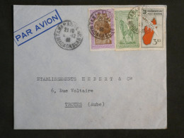 DK 16 MADAGASCAR   BELLE  LETTRE  PRIVEE 1938  TANANARIVE    A  TROYES   FRANCE . ++AFF. INTERESSANT+++ + - Covers & Documents