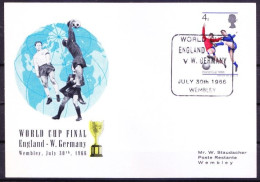 UK 1966 Card World Cup Football Soccer Championship, England Vs West Germany - Covers & Documents