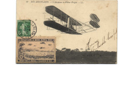 NICE--- AEROPLANE DE WILBUR WRIGHT AUTOGRAPHE EN 1910 - Transport Aérien - Aéroport