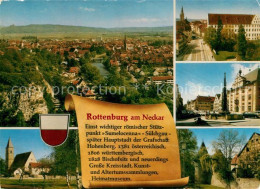 73177362 Rottenburg Neckar Stadtpanorama Innenstadt Brunnen Kirche Chronik Wappe - Rottenburg