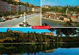 73177324 Burghausen Oberbayern Stadtplatz Brunnen Altstadt Kirche Schloss Woehrs - Burghausen