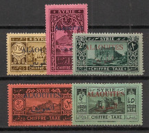 ALAOUITES - 1925 - Taxe TT N°YT. 6 à 10 - Série Complète - Neuf * / MH VF - Ungebraucht