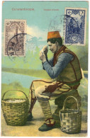 Turquie - Constantinople - Vendeur D'oeufs - Poste Ottomane - Cachet Péra - Carte Postale Pour Alger (Algérie) - 1914 - Covers & Documents