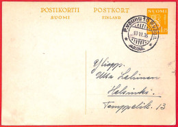 Aa0679 - FINLAND - POSTAL HISTORY - POSTAL STATIONERY Card TRAIN AMBULANT 1936 - Entiers Postaux