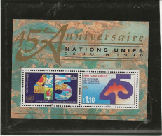 NATIONS-UNIES  ( GENEVE )  BLOC AVEC TIMBRES N° 192-193 -  ANNEE 1990 NEUF SANS CHARNIERE - Otros & Sin Clasificación