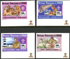 CONGO KINSHASA 2007 - Scoutisme - Scouts, Coquillages Et Phares - Non Dentelés - Unused Stamps