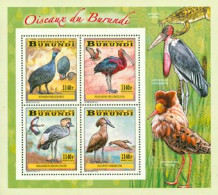 Burundi 2014 - Les Oiseaux Du Burundi - Echassiers - Bloc Collectif - Storks & Long-legged Wading Birds