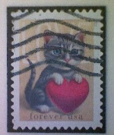 United States, Scott #5745, Used(o), 2023, Love Stamp: Kitten And Heart, (60¢) - Usados