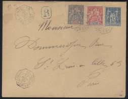 Anjouan - Rare Affranchissement Mixte Sur LsC Recommandée Oblitéré "Col. Franc." 1901 Pour Paris - Signée Ceres - Brieven En Documenten