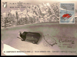 Cartolina Campionato Mondiale Di Bob A 2 29 - 30 Gennaio 1966 Perfette Condizioni - Bellissima - Wintersport (Sonstige)