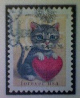 United States, Scott #5745, Used(o), 2023, Love Stamp: Kitten And Heart, (60¢) - Gebraucht