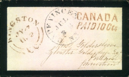 "CANADA PAID 10 CENT" Red  2 Line Cancellatuin On Small  Mouning Envelope From Kingston - Brieven En Documenten