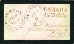 "CANADA PAID 10 CENT" Red  2 Line Cancellatuin On Small  Mouning Envelope From Kingston - Lettres & Documents