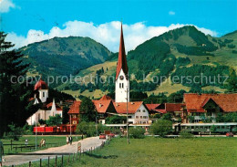 73155848 Fischen Allgaeu Ortsansicht Luftkurort Mit Kirche Mit Wannenkopf Bolste - Fischen