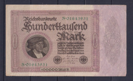 GERMANY - 1923 100000 Mark Circulated Banknote - 100.000 Mark