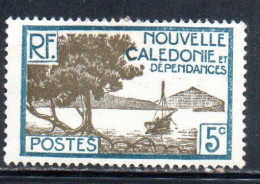 NOUVELLE CALEDONIE NEW NUOVA CALEDONIA 1928 1940 BAY OF PALETUVIERS POINT 5c MH - Gebruikt