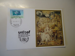 UNITED NATIONS   MAXIMUM CARDS VIENA 1980 PAINTING UNICEF - UNICEF