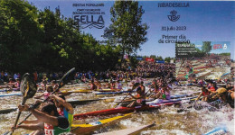 SPAIN. MAXICARD FIRST DAY. INTERNATIONAL DESCENT OF THE SELLA RIVER. CANOEING. RIBADESELLA. 2023 - Tarjetas Máxima