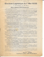 Election Législatives 1932, Circonscription De St Brieuc: Programme Politique Docteur Texier, Candidat Socialiste - Programs