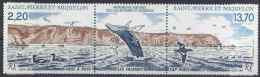 1988 SAINT PIERRE ET MIQUELON 495A**  Oiseau, Baleine, Tryptique - Neufs