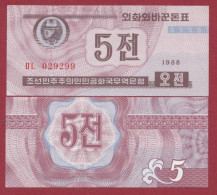 Corée Du Nord   --5 Chon 1988---NEUF/UNC-- (178) - Corea Del Norte