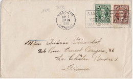 36179# CANADA LETTRE Obl TORONTO ONTARIO 1940 SAVE TIME USE AIR MAIL Pour LA CHATRE INDRE - Storia Postale