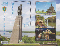 UKRAINE, 2021, MNH, CHERKASY REGION, WINDMILLS, LANDSCAPES, SHEETLET - Géographie