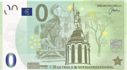 MEMO 0-Euro E----  DETMOLD HERMANNSDENKMAL VORLÄUFER - Essais Privés / Non-officiels