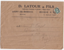 36191# BLANC IMPRIMES INSTRUMENTS DE PRECISION Obl LIGNY EN BARROIS MEUSE 1925 SAINT FLOUR CANTAL - Postal Rates