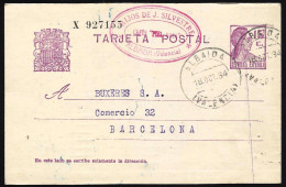 España Espain Entero Postal 69 Matrona 1934 Albaida - Otros & Sin Clasificación